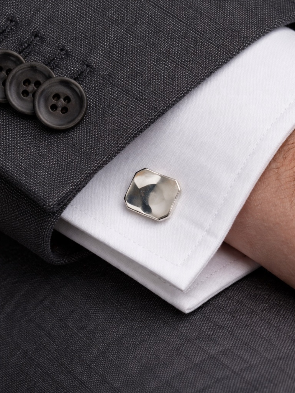 Swank Sterling Silver Cufflinks Parabolic Face Vintage Classic